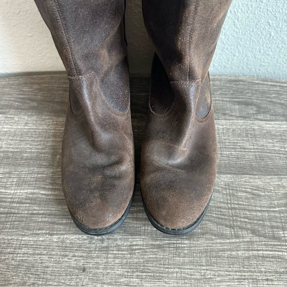 Lacoste Rosemont 5 CLW Leather Riding Boot Women’s Size 7 Elastic Calf Brown - Picture 5 of 9